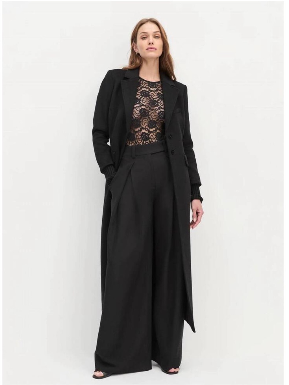 FAVORITE DAUGHTER The City Coat Wool Cashmere Tailored Longline Blazer black L - Picture 2 of 14